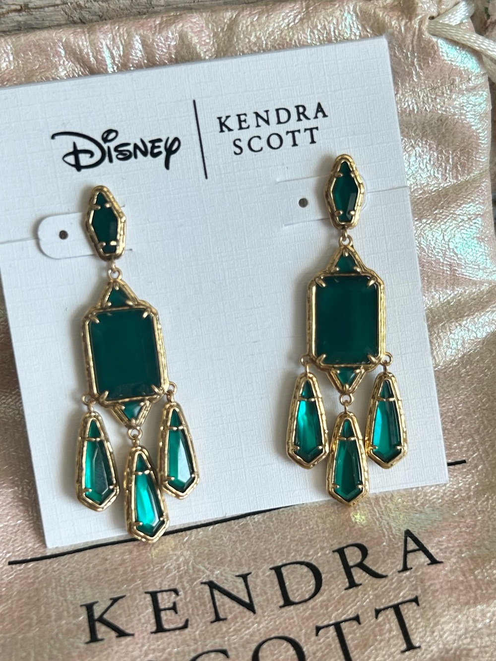 Kendra Scott Disney The Queen Vintage Gold Statement Earrings RARE